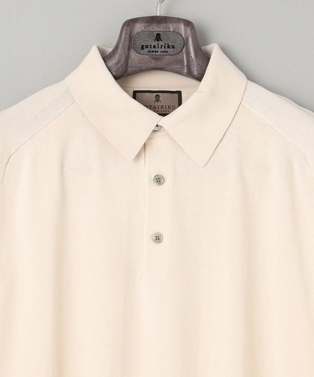 GOTAIRIKU 【ウォッシャブル】ハイゲージ ニットポロシャツ アイボリー系