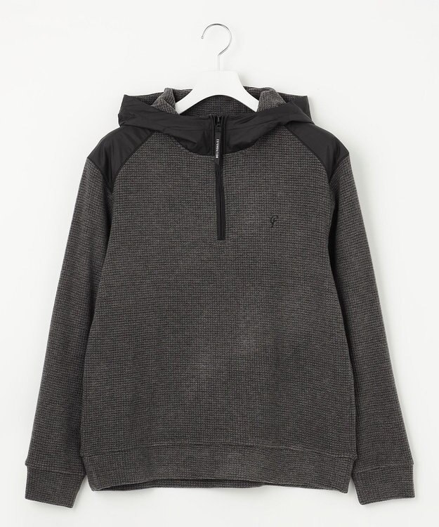 23区GOLF 【23Fondation/MEN】【吸湿発熱】ワッフルジャガード ハーフジップ グレー系