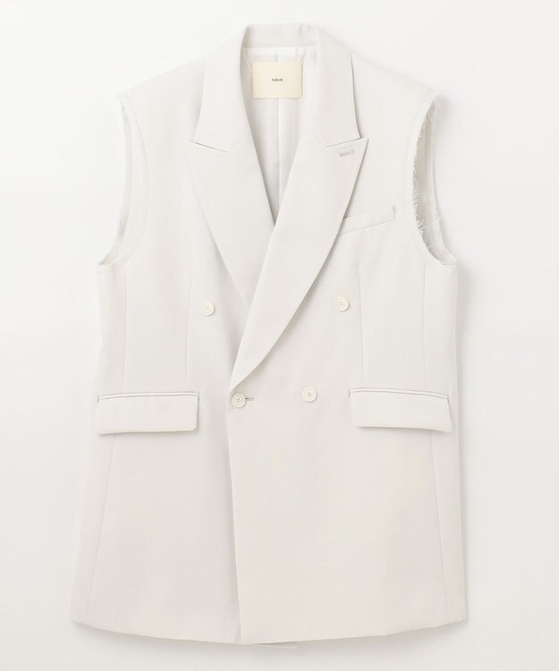 NAVE ウールポリエステルツイル ジレ アイボリー系