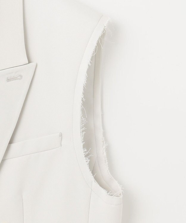 NAVE ウールポリエステルツイル ジレ アイボリー系