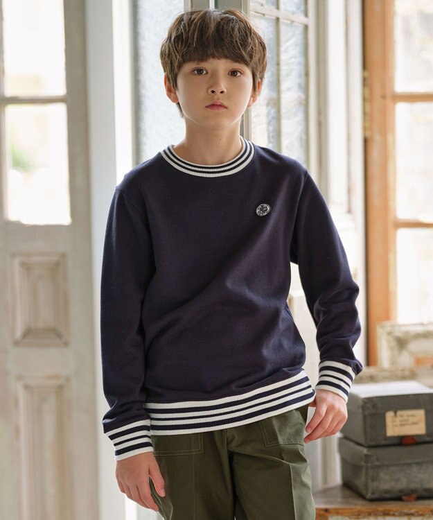 J.PRESS KIDS 【140-170cm】BICOLOR LINE COMBI トレーナー