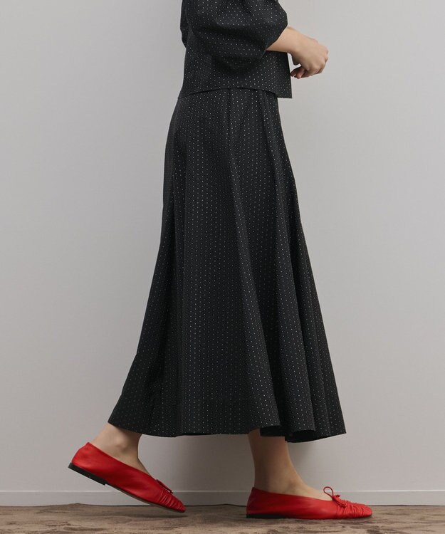 GRACE CONTINENTAL ラメドットタフタジャガードスカート ブラック