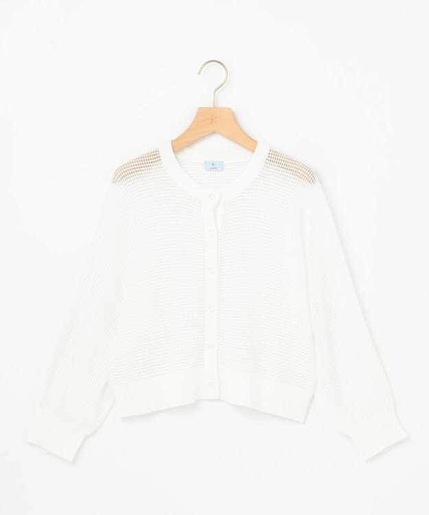 組曲 メッシュニット カーディガン アイボリー系