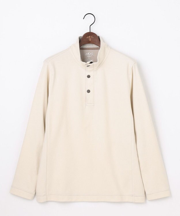 JOSEPH ABBOUD MOUNTAIN 【オーガニックコットン使用/JAPANファブリック】メランジピケ　スタンドカットソー アイボリー系