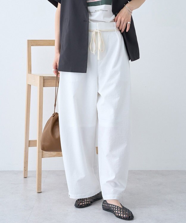 AMERICAN HOLIC 【マルチ機能】サイドタックカーブパンツ Off White