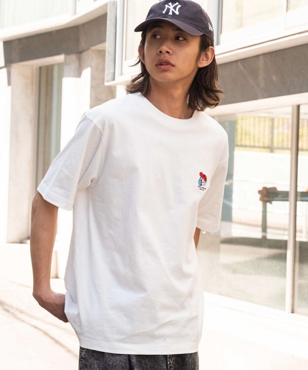 WEGO 【MLサイズ展開/綿100%】グラフィックワンポイントT（SS） ホワイトその他