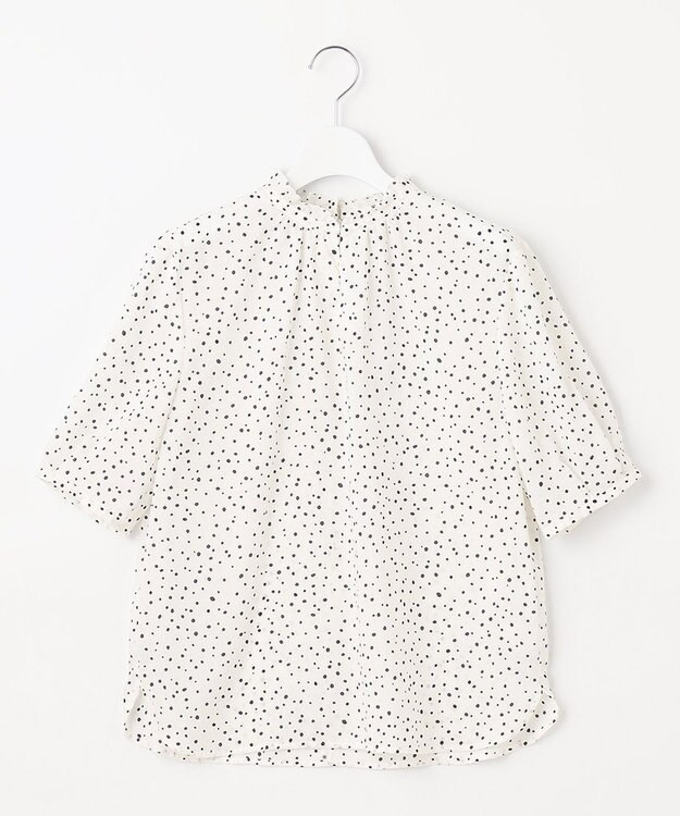 J.PRESS LADIES 【洗える・イージーケア】スパンローンランダムドット ブラウス ホワイト系5