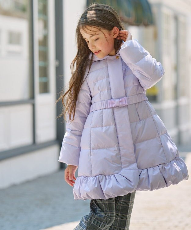 組曲 KIDS 【150-170㎝】ロング ダウンコート ラベンダー系