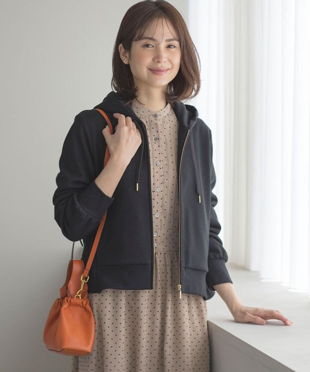 組曲 ラメペプラムパーカー ブラック系