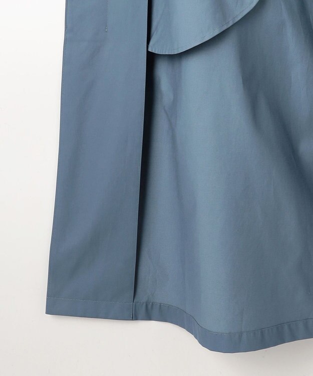 自由区 S コットンナイロンバルカラー コート ブルー