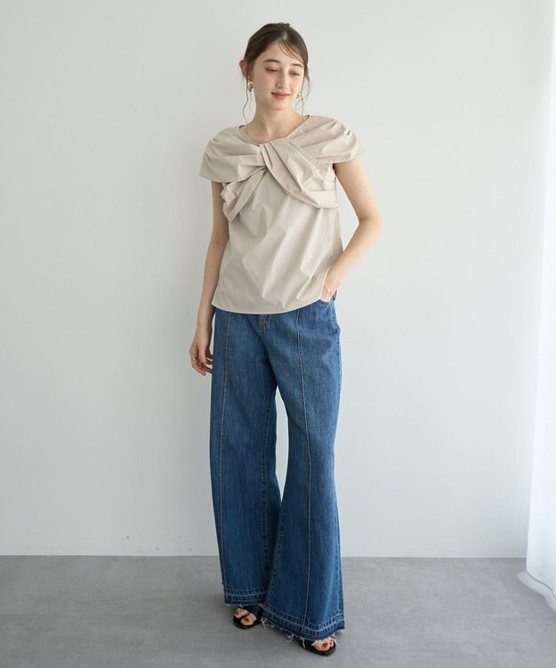 YECCA VECCA リボンデザインブラウス Beige