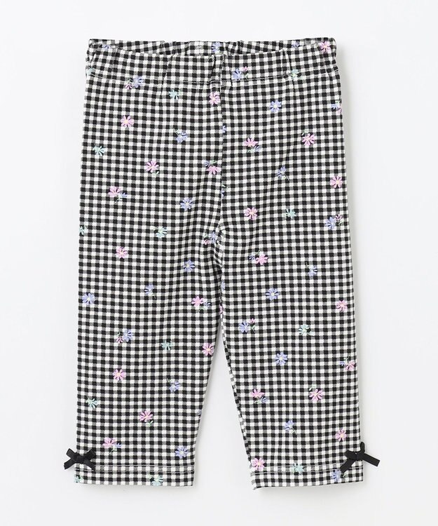 ANY KIDS フラワ ープリント レギンス ギンガムチェック×花