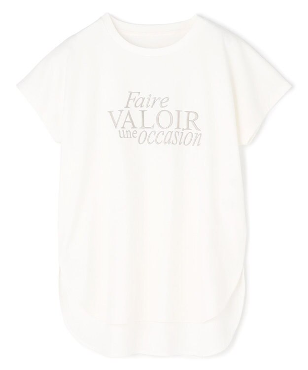 UNFILO BEAUTY FORM-T cotton ロゴ フレンチスリーブ Tシャツ オフ①