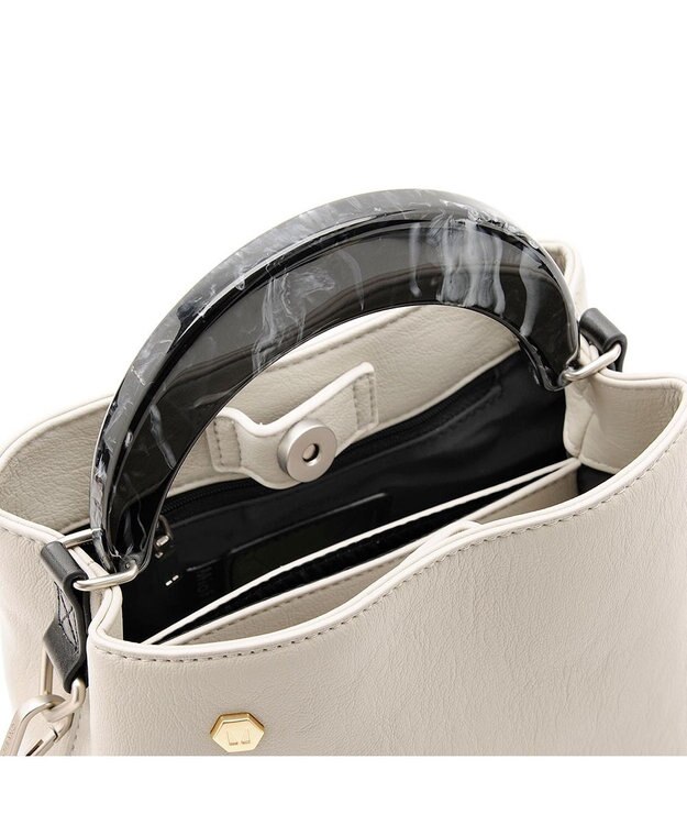 MioFIRANO STONE B001 ハンドバッグ LIGHT GRAY