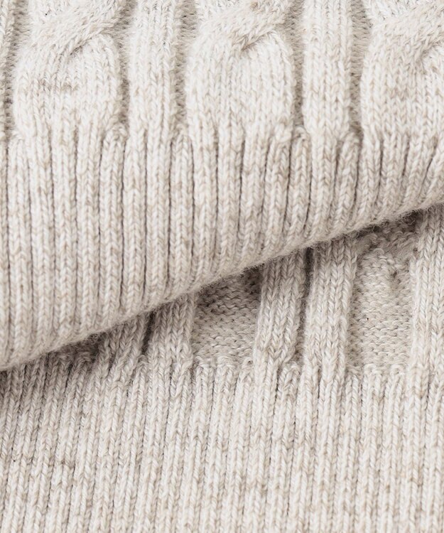 JOSEPH ABBOUD 【キングサイズ・オリジナルオーガニックコットン使用/サスティナブル】JOE COTTONケーブル クルーネックセーター ベージュ系