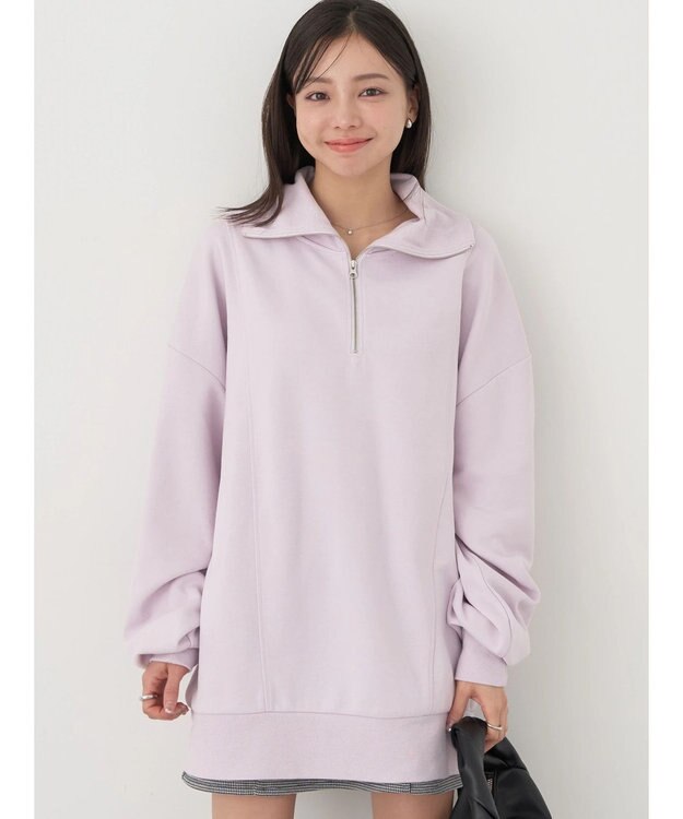 earth music&ecology スタンドｚｉｐダンボールチュニック Light Pink