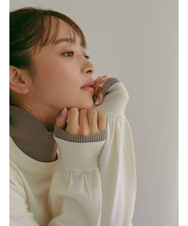 Green Parks ■ＡＪＵＧＡ．×ＧＰ　レイヤードハイネックニット Ivory