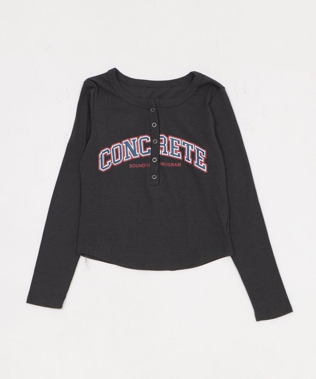 WEGO キーネックロゴトップ ブラック中濃色