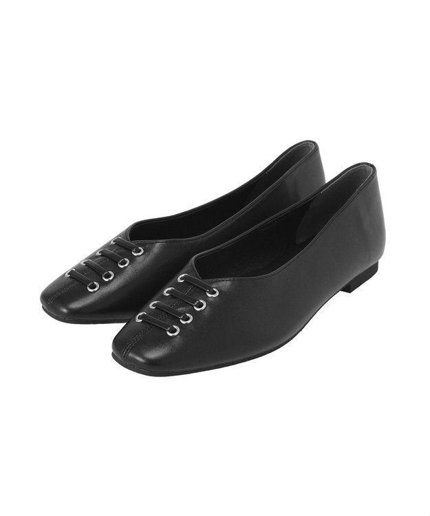 AMERICAN HOLIC スクエアトゥレースアップパンプス Black