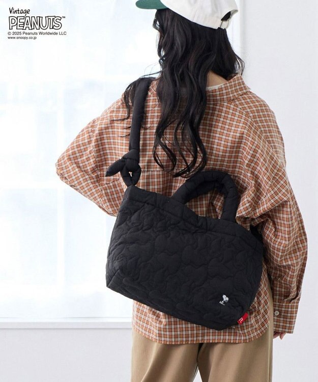 ROOTOTE 8450【スヌーピー】IP.ミディアム.キルト.ピーナッツ-0N 03：マットブラック