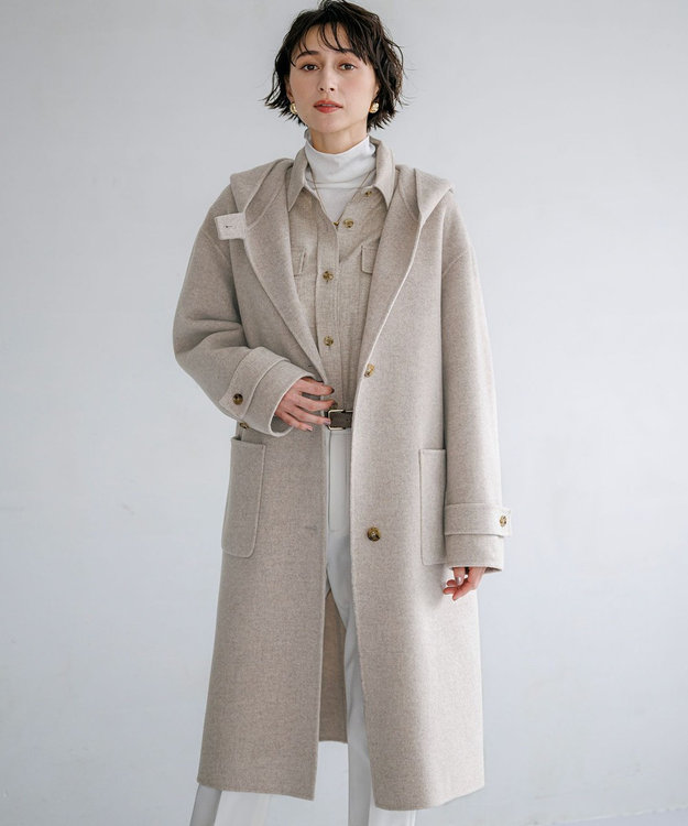 先行予約】MANTECOPureリバー フーデッド ロングコート / 23区 L