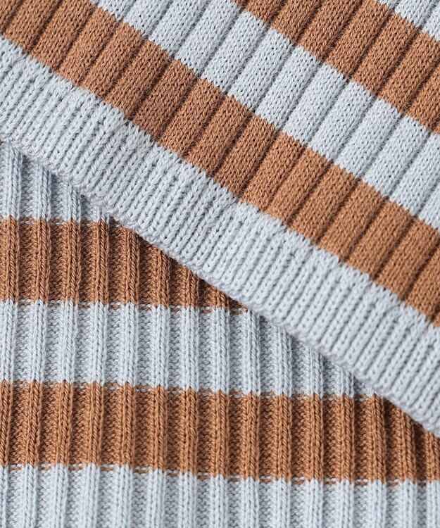 ICB 【洗える】4×2リブ プルオーバー キャメルボーダー系