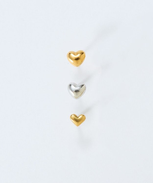 Phoebe 【金属アレルギー対応】パフィーハートピアス(片耳)　シルバー/サージカルステンレス シルバー