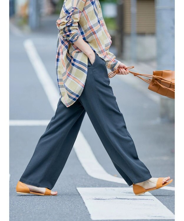 AMERICAN HOLIC リネンブレンドワイドイージーパンツ Charcoal Gray