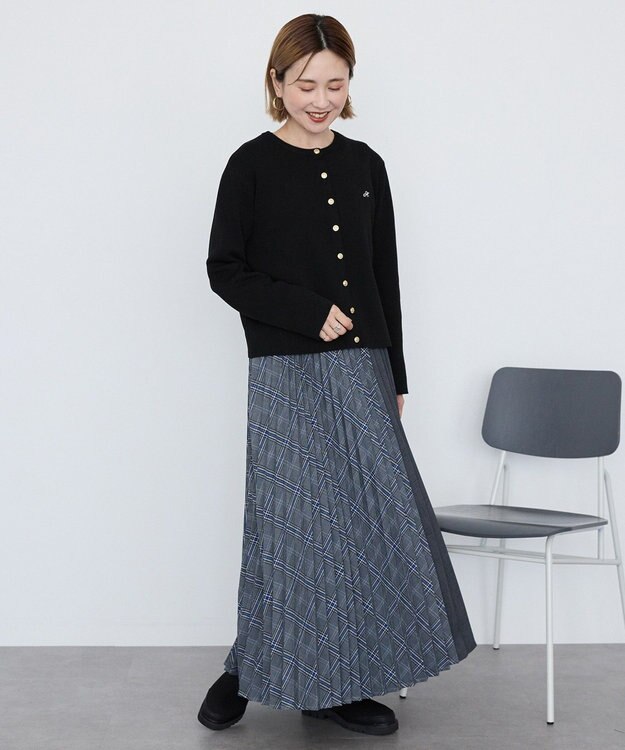 AMERICAN HOLIC ワンポイントロゴクルーカーディガン Black