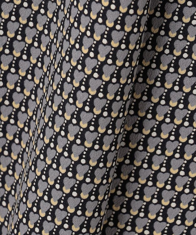 自由区 【洗える】ジオメトリックハートプリント ワンピース グレー系