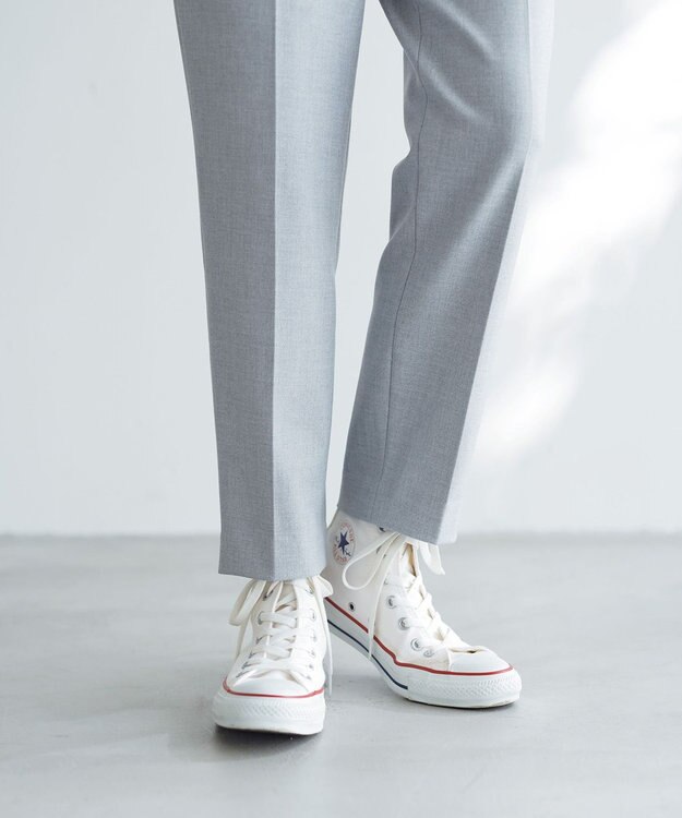 UNFILO beauty warm テーパードパンツ ライトグレー