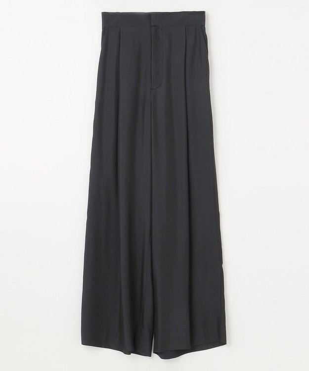 NAVE 【ReNAVE・セットアップ可/洗える/UVケア/接触冷感】フィブリルシャンブレー ワイドパンツ ブラック系