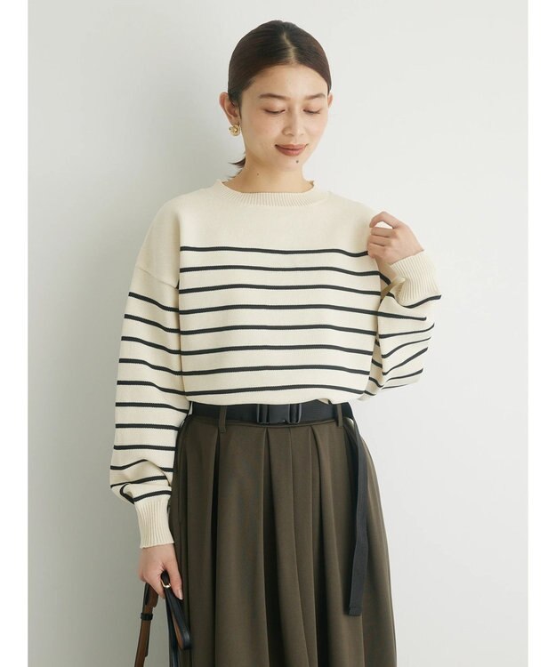 Green Parks ・ｎｏｖｅｍ９　ボーダーエアーニットプルオーバー Ivory