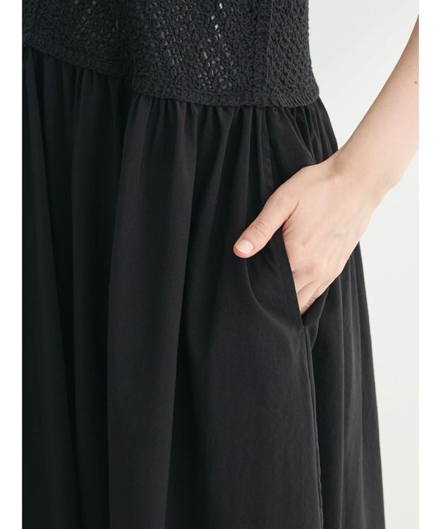 Green Parks ・ＳＵＧＡＲ　ＳＰＯＯＮ　クロシェキリカエワンピース Black