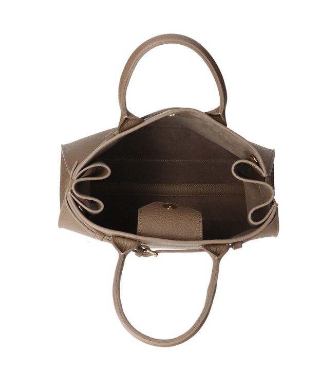 INTER-CHAUSSURES 【CHRISTIAN VILLA】レザーハンドバッグ オーク