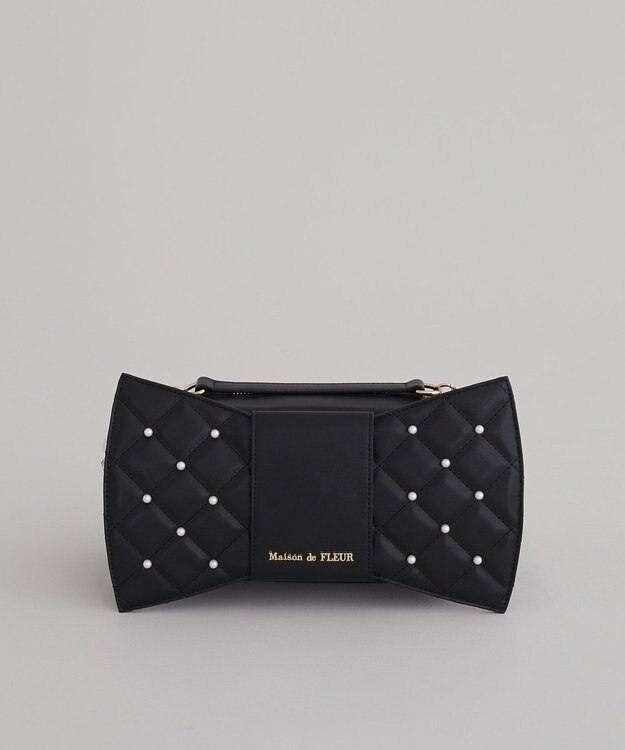 Maison de FLEUR パールリボンバッグ Black