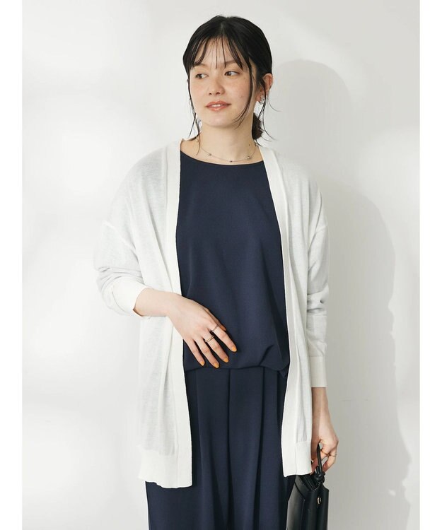 CRAFT STANDARD BOUTIQUE 強撚綿ニットカーディガン Ivory