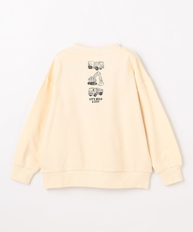 ANY KIDS 車プリント 裏毛トレーナー アイボリー