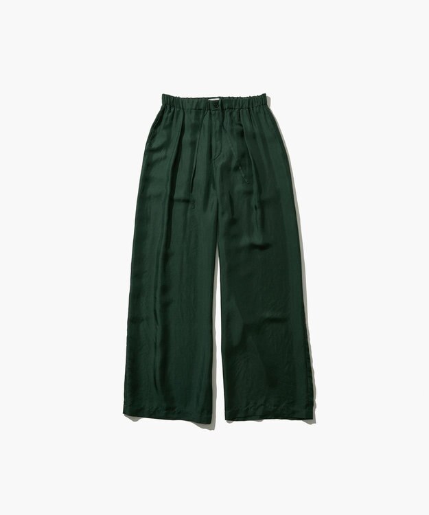 ATON NATURAL DYED SILK TWILL | イージーワイドパンツ GREEN