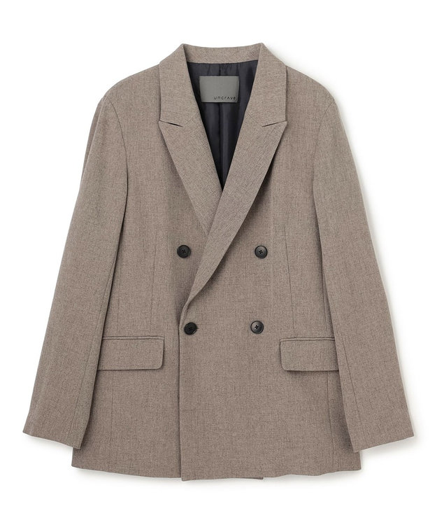 uncrave ウォッシャブルウールライクツイル ジャケット シャンブレーチャコール