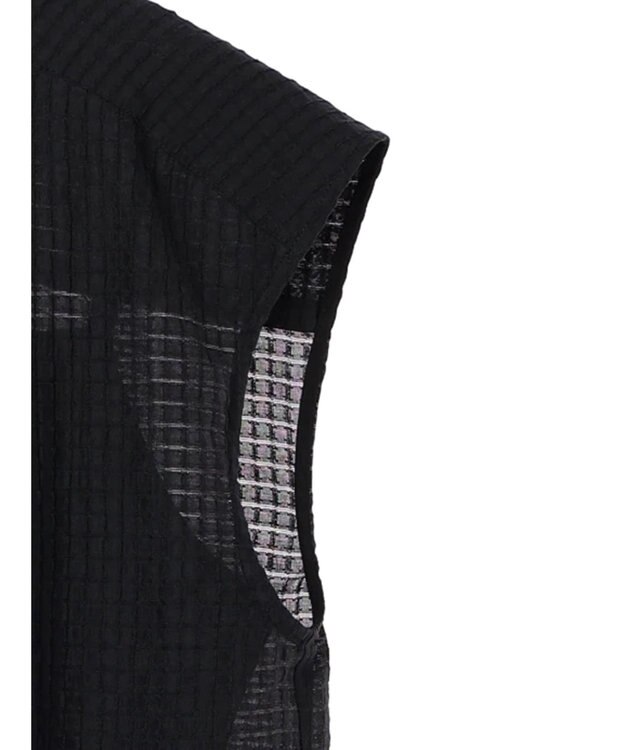 YECCA VECCA コード刺繍シアーブラウス Black