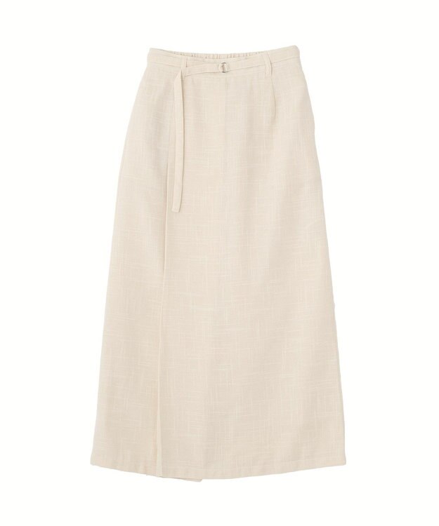 CRAFT STANDARD BOUTIQUE リネンライクラップ風スカート Ivory