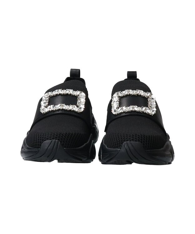 Bridget Birkin 【Bridget Birkin】ビジューバックルニットスニーカー ブラック雑材