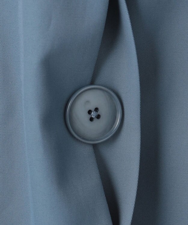 自由区 S コットンナイロンバルカラー コート ブルー