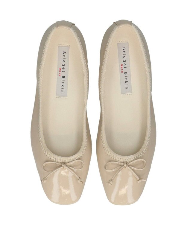 Bridget Birkin ＜3E＞【Bridget Birkin Walk】シンプルリボンバレエパンプス ライトベージュエナメル