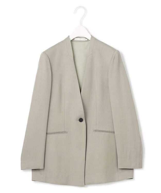 ICB L Vi/Ly/Liツイル  ノーカラージャケット カーキ系