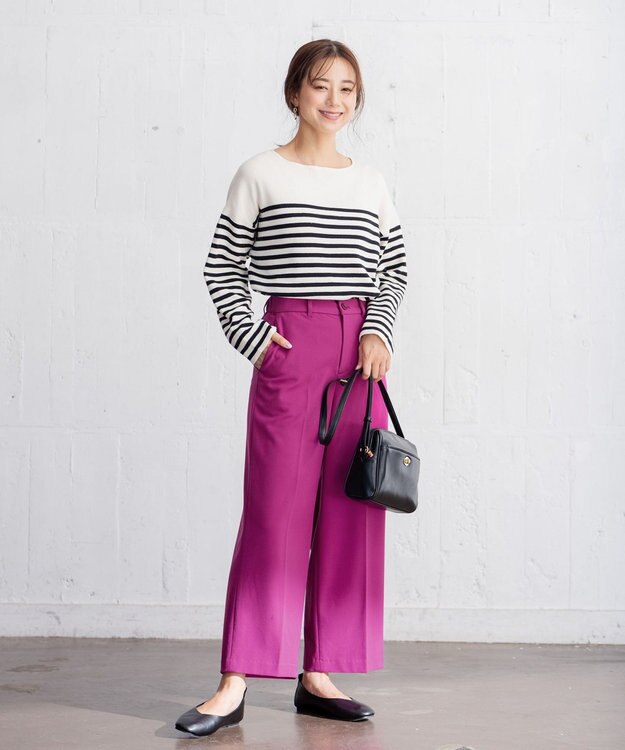 ANY 【ウエストゴム/ストレッチ/裏起毛】シークレットウォーム　ワイド パープル