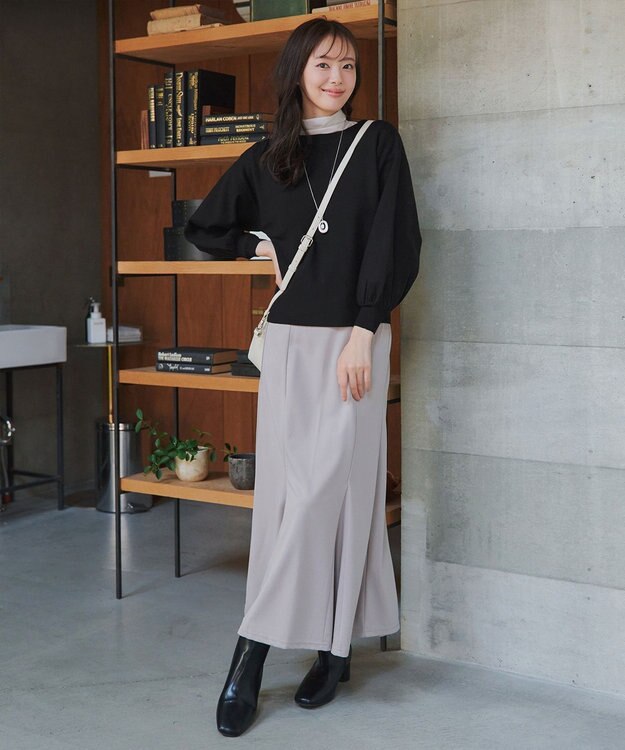 Tiaclasse 【安田美沙子さん着用・新色追加・洗える】ボリュームパフスリーブニット ブラック