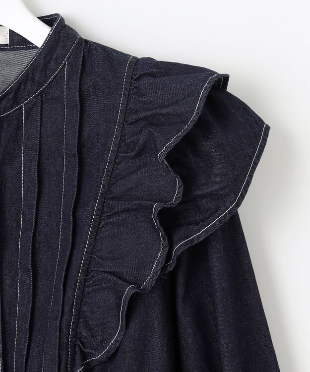 Feroux デニムミディ ワンピース ネイビー系