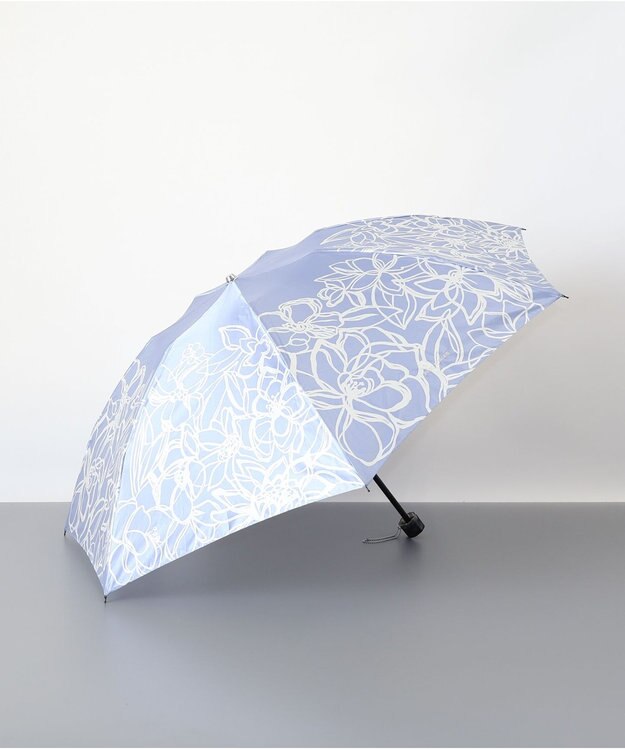 AURORA PINKY & DIANNE（ピンキー＆ダイアン） 花柄ミニ傘（折りたたみ傘） サックス